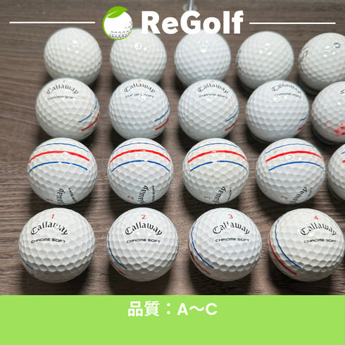【中古】 ロストボール キャロウェイ クロムソフト トリプルトラック ホワイト 2019年モデル 20球 ACランク ゴルフボール リゴルフ