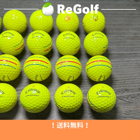 【中古】 ロストボール キャロウェイ クロムソフト トリプルトラック イエロー 2019年モデル 20球 ACランク ゴルフボール リゴルフ