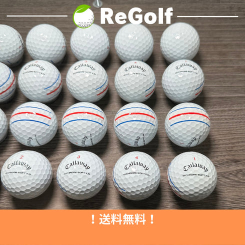 【中古】 ロストボール キャロウェイ クロムソフト X トリプルトラック ホワイト 2022年モデル 20球 Bランク ゴルフボール リゴルフ