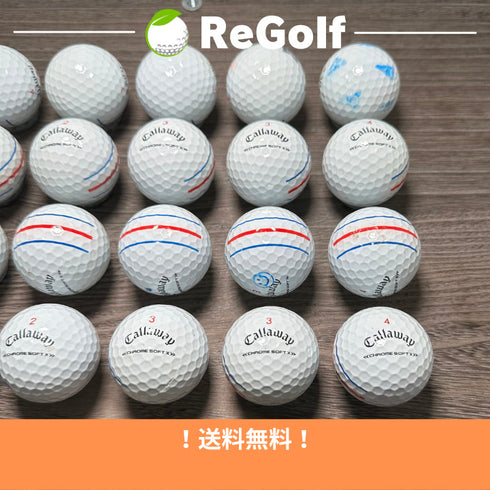 【中古】 ロストボール キャロウェイ クロムソフト X トリプルトラック ホワイト 2022年モデル 20球 Cランク ゴルフボール リゴルフ