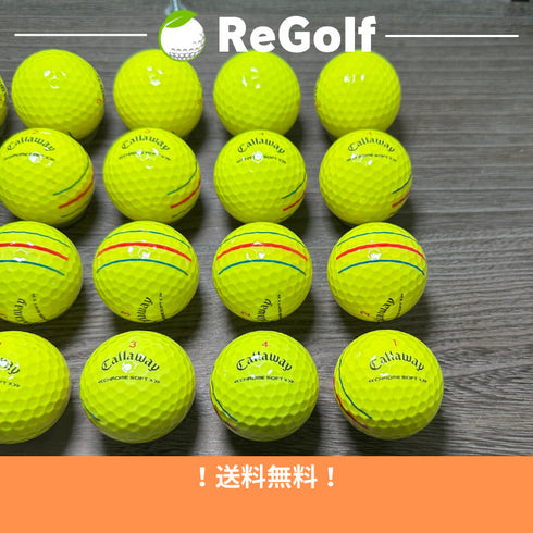 【中古】 ロストボール キャロウェイ クロムソフト X トリプルトラック イエロー 2022年モデル 20球 Aランク ゴルフボール リゴルフ