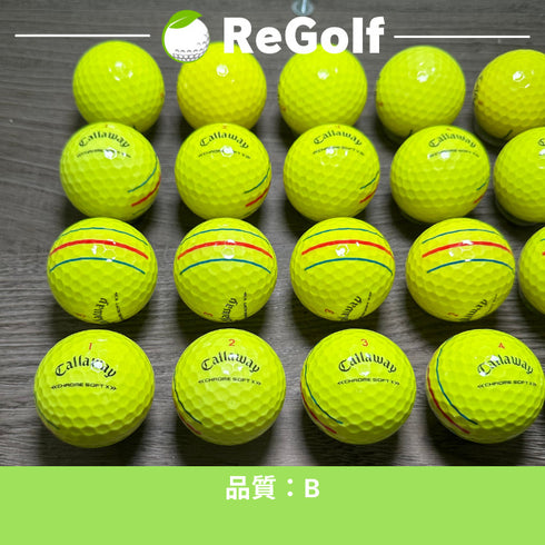 【中古】 ロストボール キャロウェイ クロムソフト X トリプルトラック イエロー 2022年モデル 20球 Bランク ゴルフボール リゴルフ