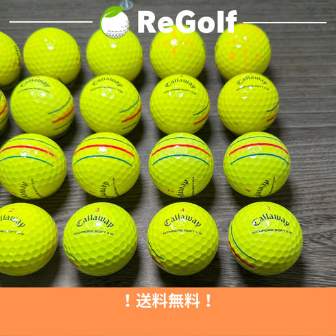 【中古】 ロストボール キャロウェイ クロムソフト X トリプルトラック イエロー 2022年モデル 20球 Cランク ゴルフボール リゴルフ