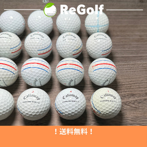 【中古】 ロストボール キャロウェイ クロムソフト X トリプルトラック ホワイト 2019年モデル 20球 ACランク ゴルフボール リゴルフ