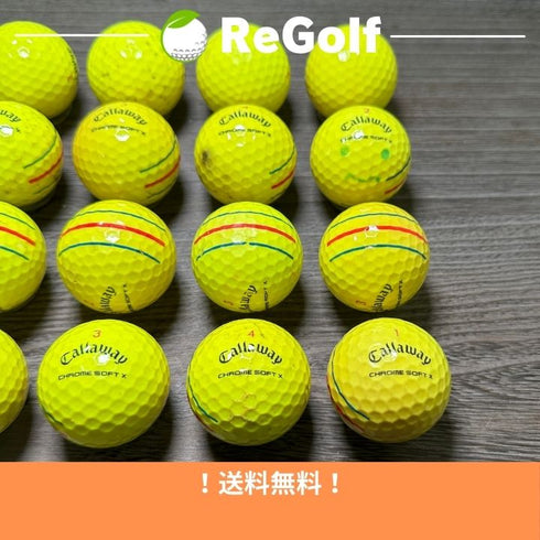 【中古】 ロストボール キャロウェイ クロムソフト X トリプルトラック イエロー 2019年モデル 20球 ぉ試ランク ゴルフボール リゴルフ