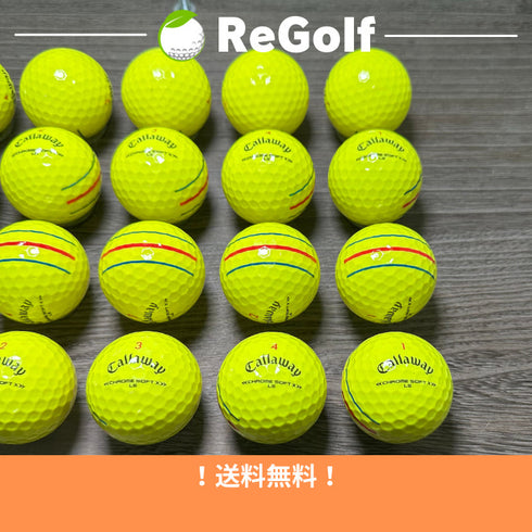 【中古】 ロストボール キャロウェイ クロムソフト X LS トリプルトラック イエロー 年式混合 20球 Aランク ゴルフボール リゴルフ