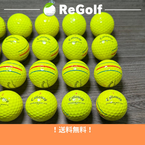 【中古】 ロストボール キャロウェイ クロムソフト X LS トリプルトラック イエロー 年式混合 20球 Bランク ゴルフボール リゴルフ