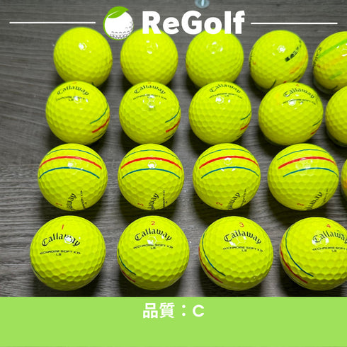 【中古】 ロストボール キャロウェイ クロムソフト X LS トリプルトラック イエロー 年式混合 20球 Cランク ゴルフボール リゴルフ