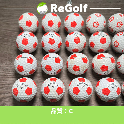【中古】 ロストボール キャロウェイ クロムソフト TRUVIS レッド 20球 Cランク ゴルフボール リゴルフ