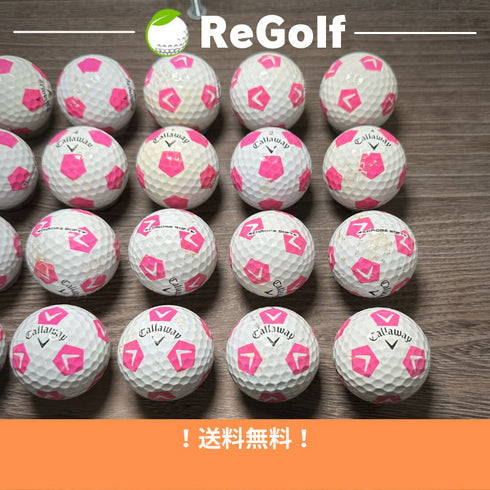 【中古】 ロストボール キャロウェイ クロムソフト TRUVIS ピンク 20球 ぉ試ランク ゴルフボール リゴルフ