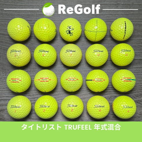 【中古】 ロストボール タイトリスト Trufeel トゥルーフィール イエロー 年式混合 20球 Cランク ゴルフボール リゴルフ