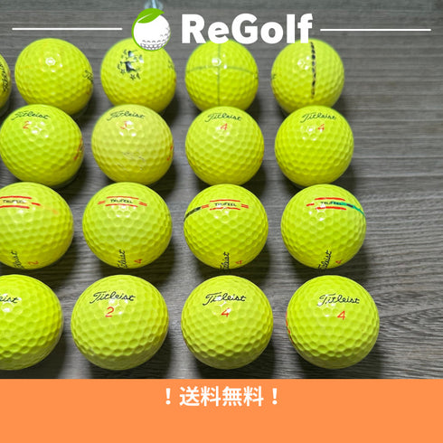 【中古】 ロストボール タイトリスト Trufeel トゥルーフィール イエロー 年式混合 20球 Cランク ゴルフボール リゴルフ