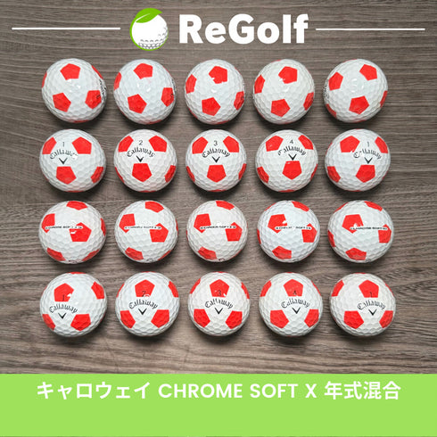 【中古】 ロストボール キャロウェイ クロムソフト X TRUVIS レッド 年式混合 20球 Bランク ゴルフボール リゴルフ