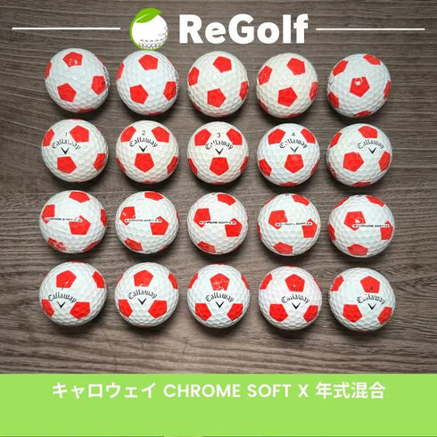 【中古】 ロストボール キャロウェイ クロムソフト X TRUVIS レッド 年式混合 20球 Cランク ゴルフボール リゴルフ