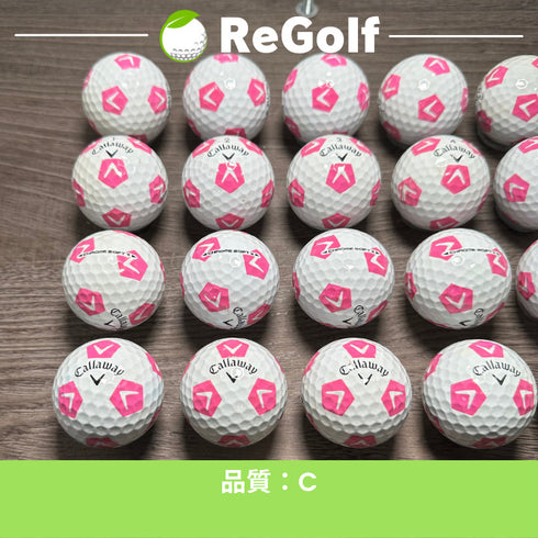 【中古】 ロストボール キャロウェイ クロムソフト X TRUVIS ピンク 20球 Cランク ゴルフボール リゴルフ