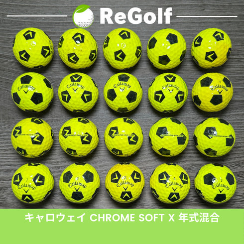 【中古】 ロストボール キャロウェイ クロムソフト X TRUVIS イエロー 年式混合 20球 Cランク ゴルフボール リゴルフ
