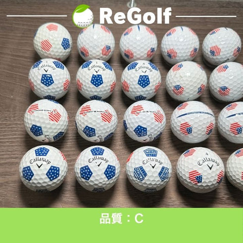 【中古】 ロストボール キャロウェイ クロムソフト X (LS混合) TRUVIS 星条旗 年式混合 20球 Cランク ゴルフボール リゴルフ