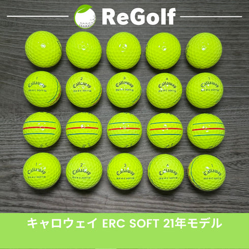 【中古】 ロストボール キャロウェイ ERC SOFT トリプルトラック イエロー 2021年モデル 20球 Aランク ゴルフボール リゴルフ