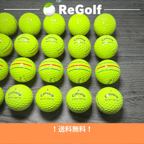 【中古】 ロストボール キャロウェイ ERC SOFT トリプルトラック イエロー 2021年モデル 20球 Aランク ゴルフボール リゴルフ