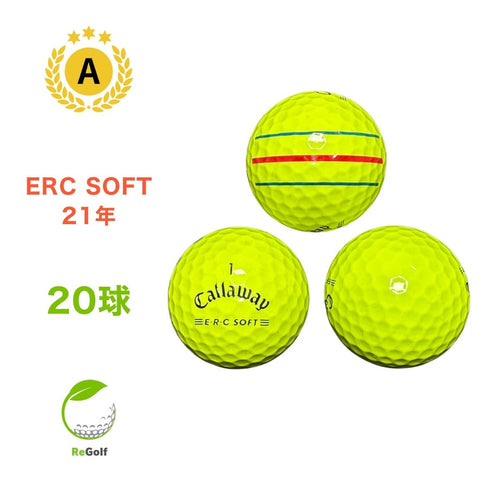 【中古】 ロストボール キャロウェイ ERC SOFT トリプルトラック イエロー 2021年モデル 20球 Aランク ゴルフボール リゴルフ