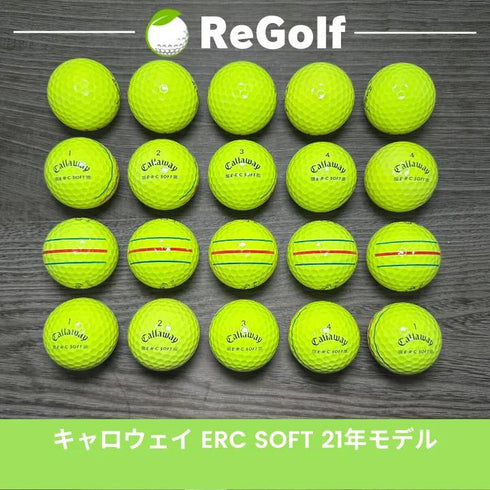 【中古】 ロストボール キャロウェイ ERC SOFT トリプルトラック イエロー 2021年モデル 20球 Bランク ゴルフボール リゴルフ