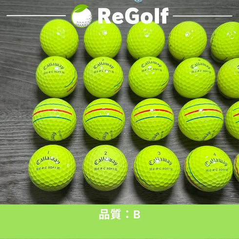 【中古】 ロストボール キャロウェイ ERC SOFT トリプルトラック イエロー 2021年モデル 20球 Bランク ゴルフボール リゴルフ