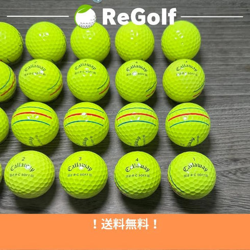 【中古】 ロストボール キャロウェイ ERC SOFT トリプルトラック イエロー 2021年モデル 20球 Bランク ゴルフボール リゴルフ