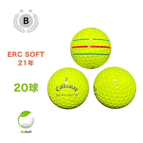 【中古】 ロストボール キャロウェイ ERC SOFT トリプルトラック イエロー 2021年モデル 20球 Bランク ゴルフボール リゴルフ