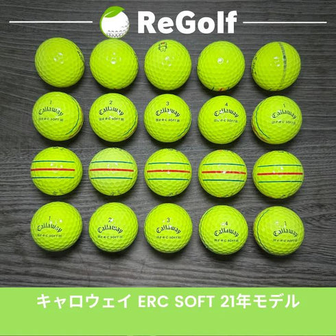 【中古】 ロストボール キャロウェイ ERC SOFT トリプルトラック イエロー 2021年モデル 20球 Cランク ゴルフボール リゴルフ