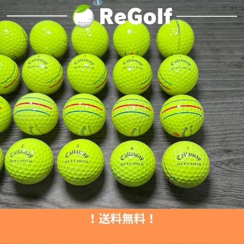 【中古】 ロストボール キャロウェイ ERC SOFT トリプルトラック イエロー 2021年モデル 20球 Cランク ゴルフボール リゴルフ