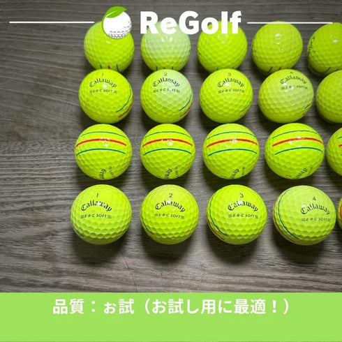 【中古】 ロストボール キャロウェイ ERC SOFT トリプルトラック イエロー 2021年モデル 20球 ぉ試ランク ゴルフボール リゴルフ