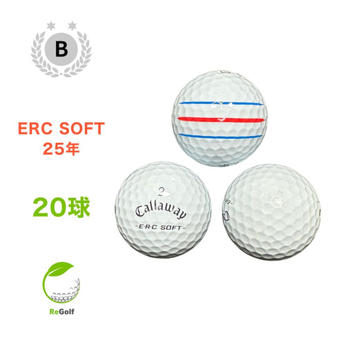 【中古】 ロストボール キャロウェイ ERC SOFT トリプルトラック ホワイト 2025年モデル 20球 Bランク ゴルフボール リゴルフ
