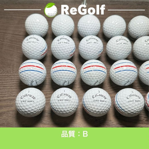 【中古】 ロストボール キャロウェイ ERC SOFT トリプルトラック ホワイト 2025年モデル 20球 Bランク ゴルフボール リゴルフ