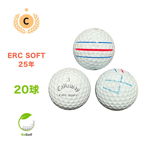 【中古】 ロストボール キャロウェイ ERC SOFT トリプルトラック ホワイト 2025年モデル 20球 Cランク ゴルフボール リゴルフ