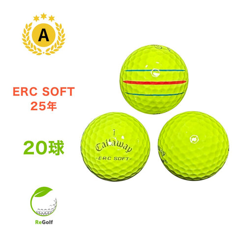 【中古】 ロストボール キャロウェイ ERC SOFT トリプルトラック イエロー 2025年モデル 20球 Aランク ゴルフボール リゴルフ