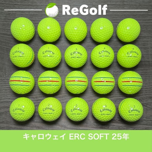 【中古】 ロストボール キャロウェイ ERC SOFT トリプルトラック イエロー 2025年モデル 20球 Aランク ゴルフボール リゴルフ