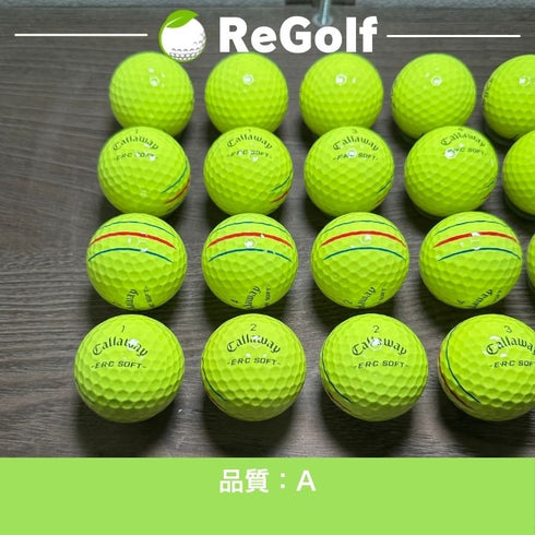 【中古】 ロストボール キャロウェイ ERC SOFT トリプルトラック イエロー 2025年モデル 20球 Aランク ゴルフボール リゴルフ