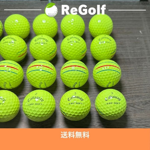 【中古】 ロストボール キャロウェイ ERC SOFT トリプルトラック イエロー 2025年モデル 20球 Aランク ゴルフボール リゴルフ