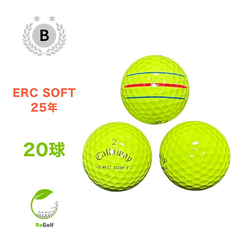 ロストボール キャロウェイ ERC SOFT トリプルトラック イエロー 2025年モデル 20球 Bランク ゴルフボール
