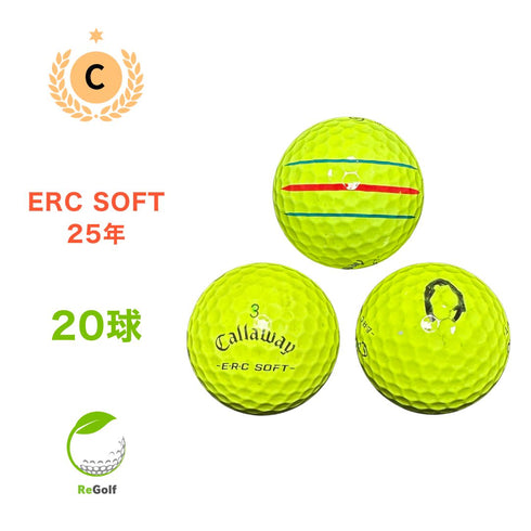 【中古】 ロストボール キャロウェイ ERC SOFT トリプルトラック イエロー 2025年モデル 20球 Cランク ゴルフボール リゴルフ