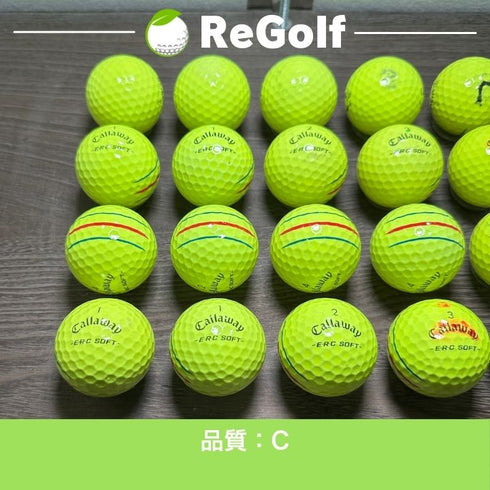 【中古】 ロストボール キャロウェイ ERC SOFT トリプルトラック イエロー 2025年モデル 20球 Cランク ゴルフボール リゴルフ