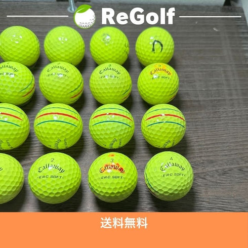 【中古】 ロストボール キャロウェイ ERC SOFT トリプルトラック イエロー 2025年モデル 20球 Cランク ゴルフボール リゴルフ