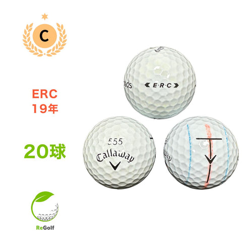 【中古】 ロストボール キャロウェイ ERC ホワイト 2019年モデル 20球 Cランク ゴルフボール リゴルフ