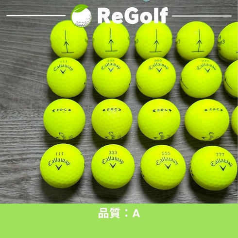 【中古】 ロストボール キャロウェイ ERC イエロー 2019年モデル 20球 Aランク ゴルフボール リゴルフ