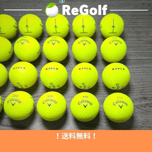 【中古】 ロストボール キャロウェイ ERC イエロー 2019年モデル 20球 Aランク ゴルフボール リゴルフ