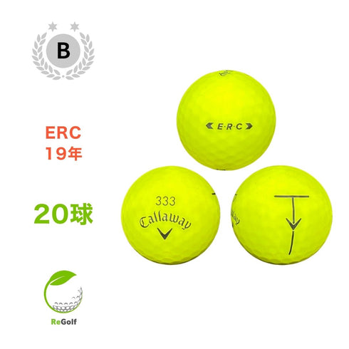 【中古】 ロストボール キャロウェイ ERC イエロー 2019年モデル 20球 Bランク ゴルフボール リゴルフ