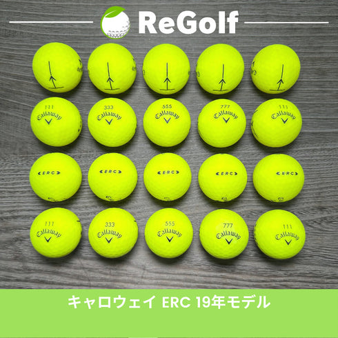 【中古】 ロストボール キャロウェイ ERC イエロー 2019年モデル 20球 Bランク ゴルフボール リゴルフ