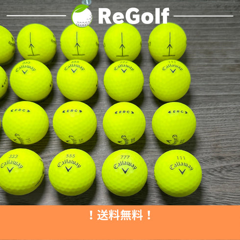 【中古】 ロストボール キャロウェイ ERC イエロー 2019年モデル 20球 Bランク ゴルフボール リゴルフ