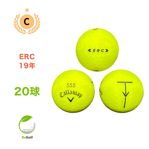 【中古】 ロストボール キャロウェイ ERC イエロー 2019年モデル 20球 Cランク ゴルフボール リゴルフ