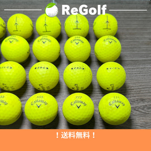 【中古】 ロストボール キャロウェイ ERC イエロー 2019年モデル 20球 ぉ試ランク ゴルフボール リゴルフ